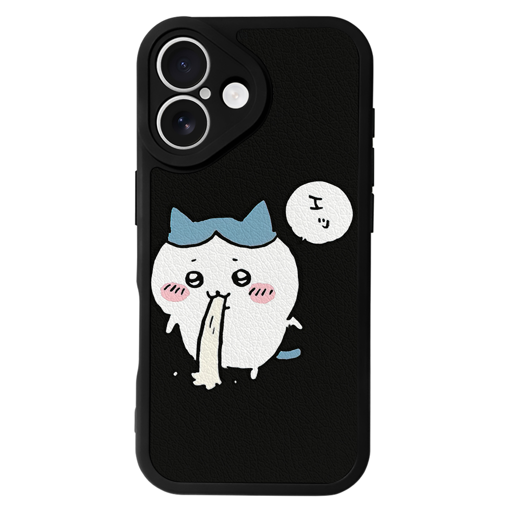（画像用） ちいかわ ハチワレ Chii-kawa hachiware 【iPhone 16シリーズ対応】シリコンスマホケース（レザー調） 材質：シリコン